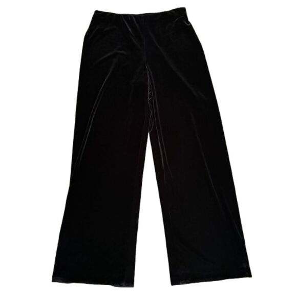 Alex Evenings Black Velvet Pull on Wide Leg Pants Whimsigoth Size Large (Fair) - Picture 1 of 6